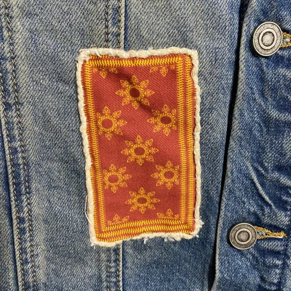 Free People X Found NWT Kantha Patchwork Denim Jean Jacket Size Large - Picture 7 of 13